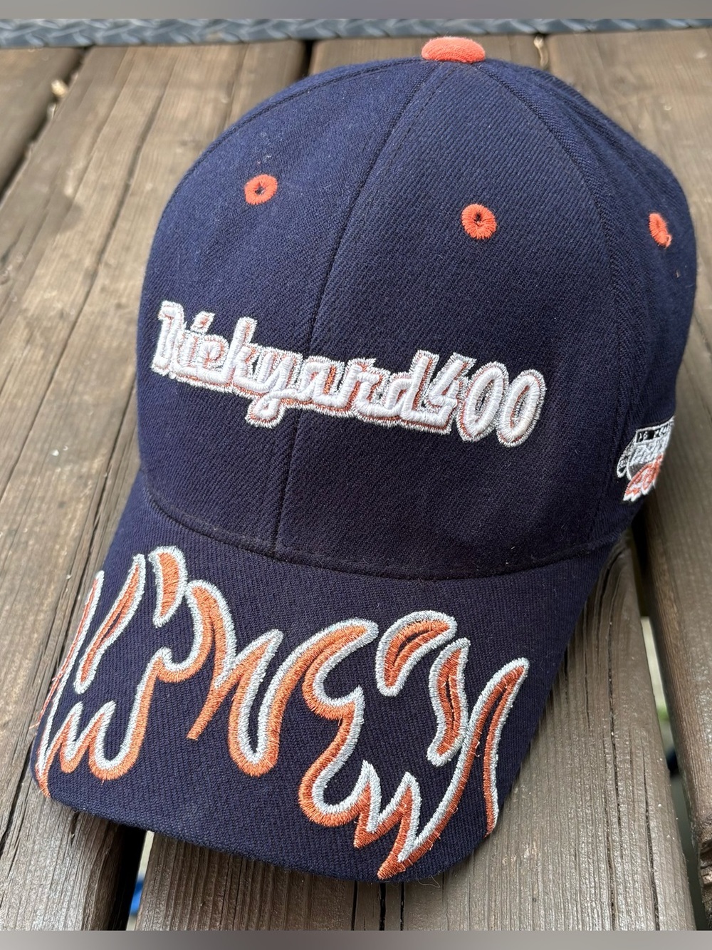 Vintage 2003 NASCAR Brickyard 400 Flames Black One Fit Hat OSFA